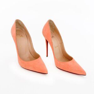Christian Louboutin So Kate 120 Pumps EU 38 US 8 Orange Suede Pointed High Heel